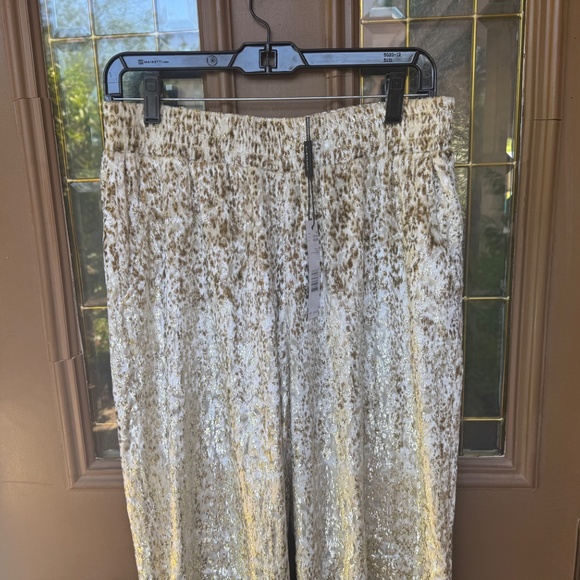 NEW with Tags $325 Ellie Tahari Pant Gold and Off White SZ M - Picture 8 of 8